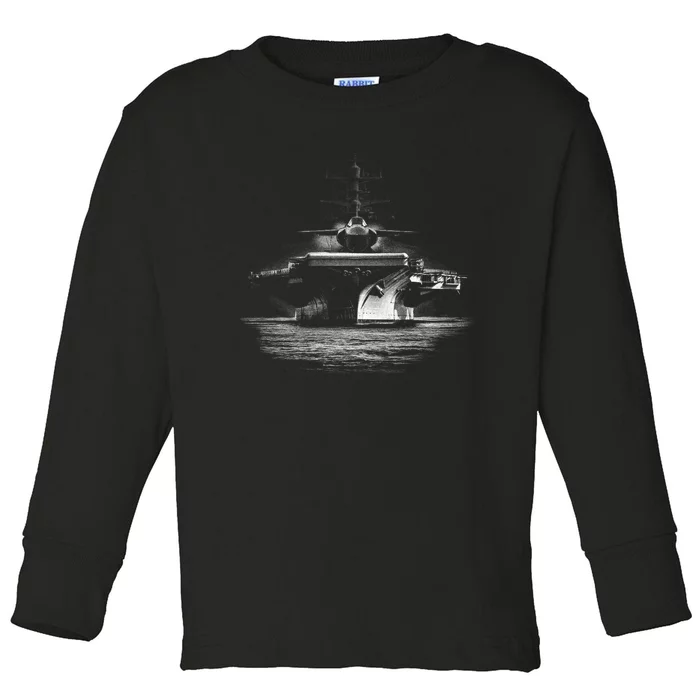 Aircraft Carrier Realistic Toddler Long Sleeve Shirt