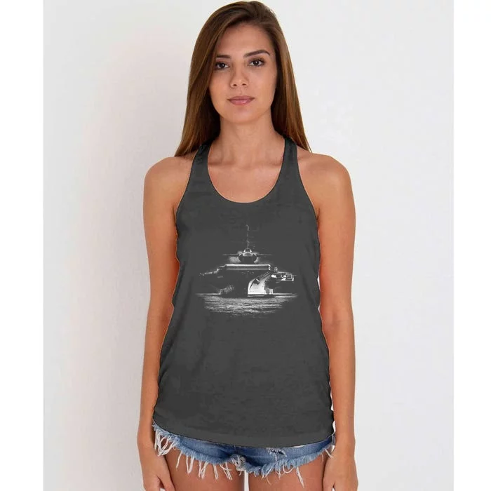 Aircraft Carrier Realistic Women's Knotted Racerback Tank