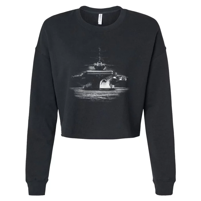 Aircraft Carrier Realistic Cropped Pullover Crew