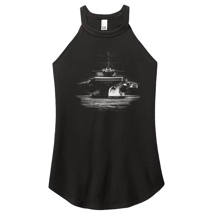 Aircraft Carrier Realistic Women’s Perfect Tri Rocker Tank