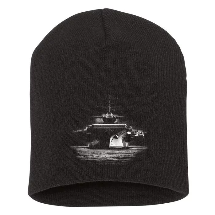 Aircraft Carrier Realistic Short Acrylic Beanie