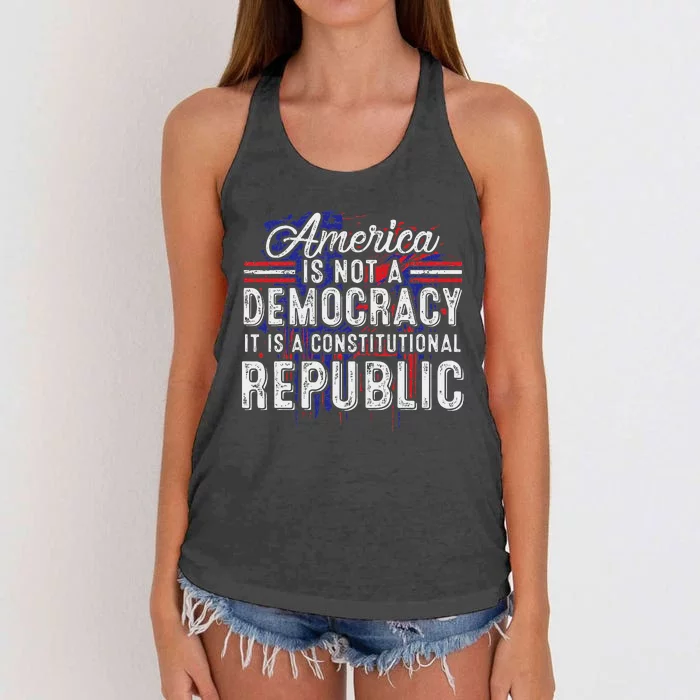 America Constitutional Republic Truth Women's Knotted Racerback Tank