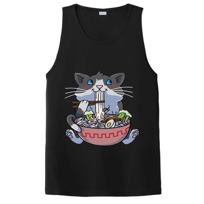 Anime Cat Ramen Kawaii Neko Noodles Performance Tank