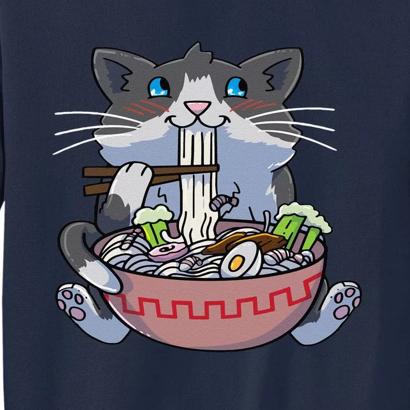 Anime Cat Ramen Kawaii Neko Noodles Tall Sweatshirt