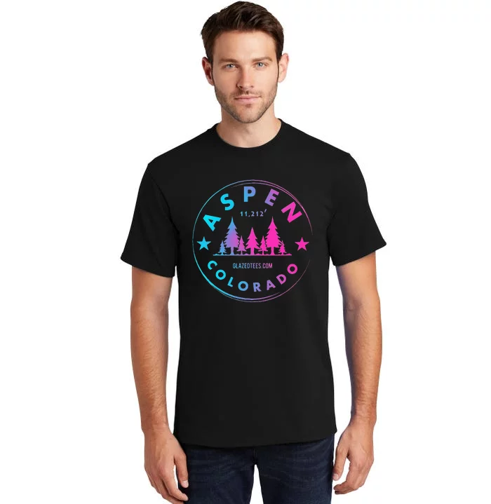 Aspen Colorado Retro Big Mountain Forest Tall T-Shirt