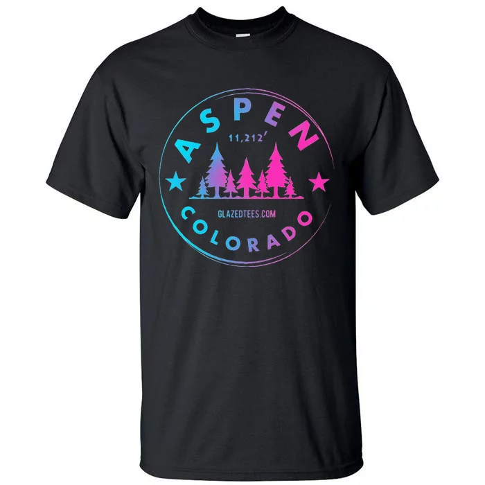 Aspen Colorado Retro Big Mountain Forest Tall T-Shirt