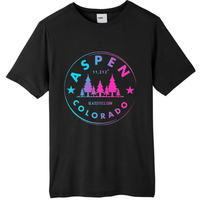 Aspen Colorado Retro Big Mountain Forest ChromaSoft Performance T-Shirt