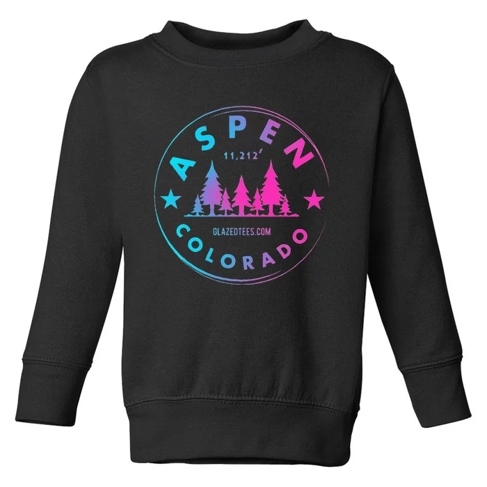 Aspen Colorado Retro Big Mountain Forest Toddler Sweatshirt