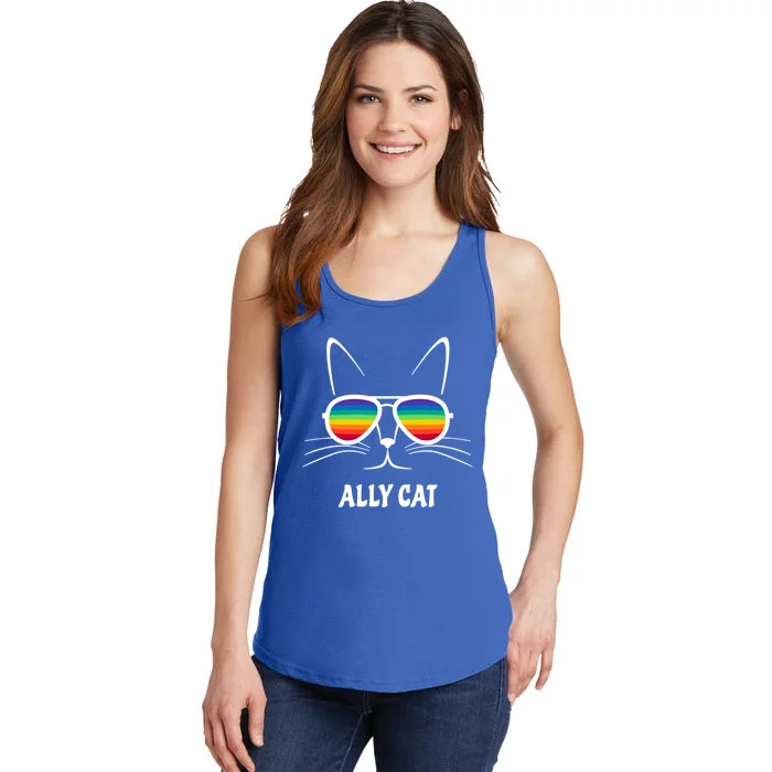 Ally Cat Rainbow Sunglasses Gift Ladies Essential Tank