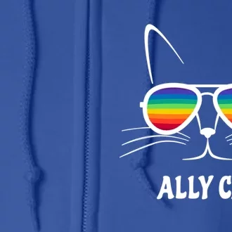 Ally Cat Rainbow Sunglasses Gift Full Zip Hoodie