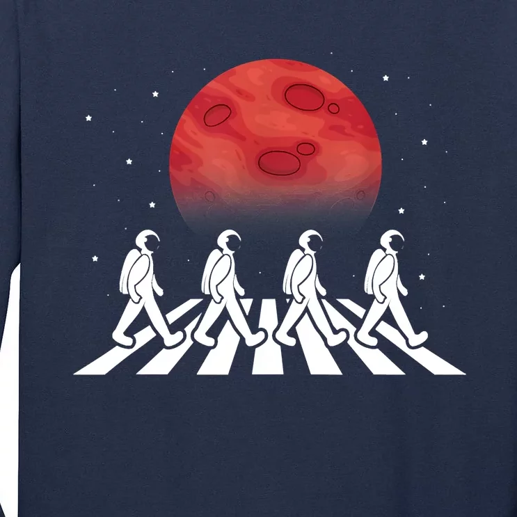 Astronaut Crossing Road Mars Planet Cosmonaut Spaceman Tall Long Sleeve T-Shirt