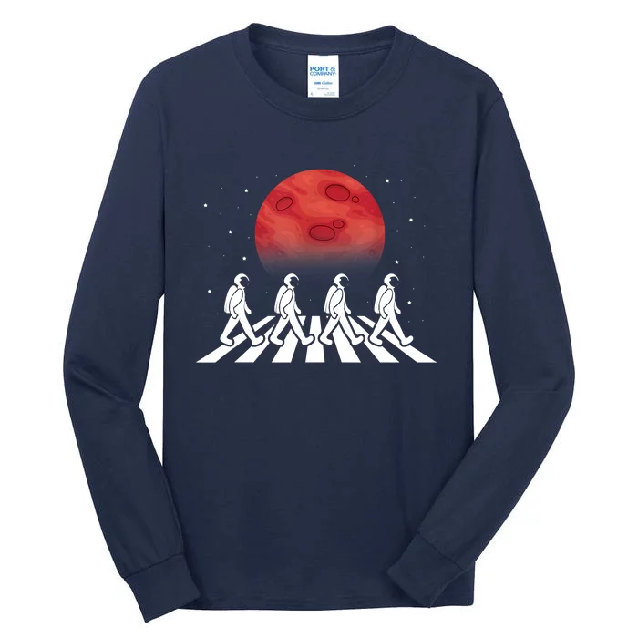 Astronaut Crossing Road Mars Planet Cosmonaut Spaceman Tall Long Sleeve T-Shirt