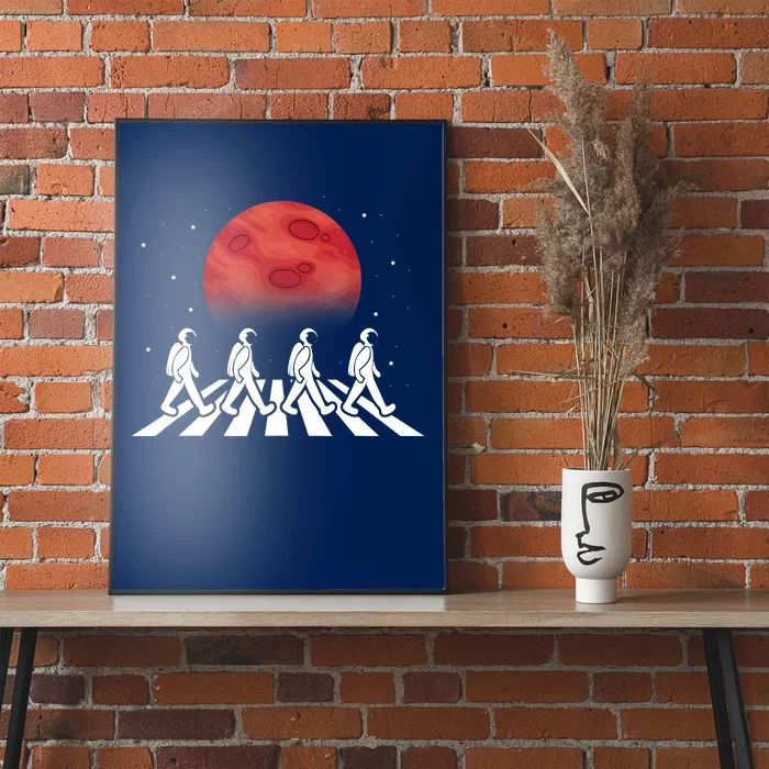 Astronaut Crossing Road Mars Planet Cosmonaut Spaceman Poster