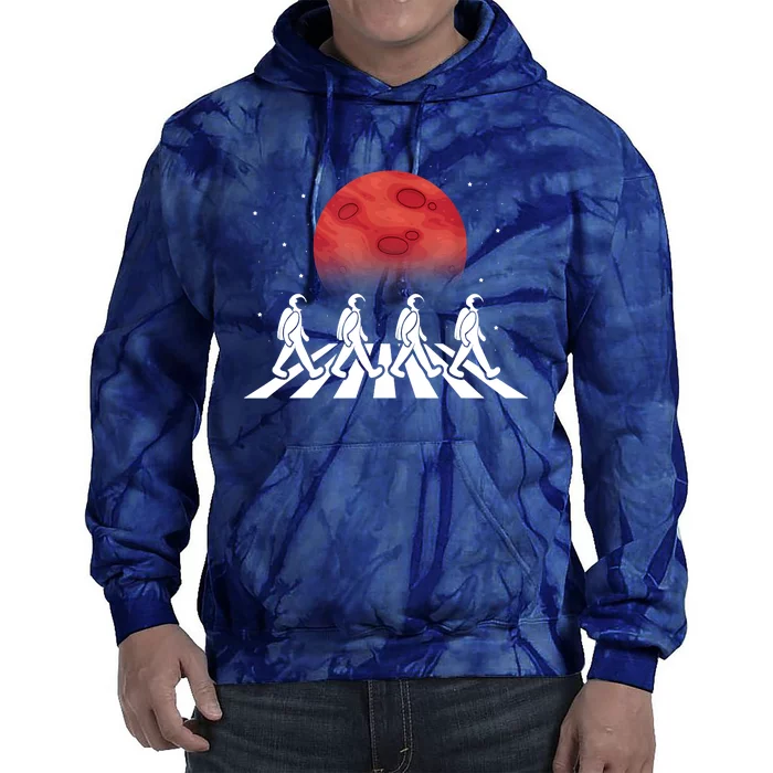 Astronaut Crossing Road Mars Planet Cosmonaut Spaceman Tie Dye Hoodie