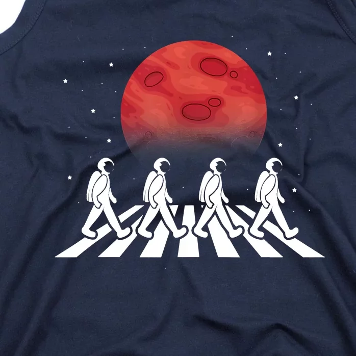 Astronaut Crossing Road Mars Planet Cosmonaut Spaceman Tank Top