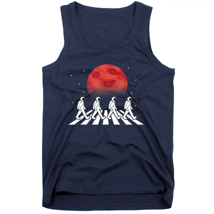 Astronaut Crossing Road Mars Planet Cosmonaut Spaceman Tank Top