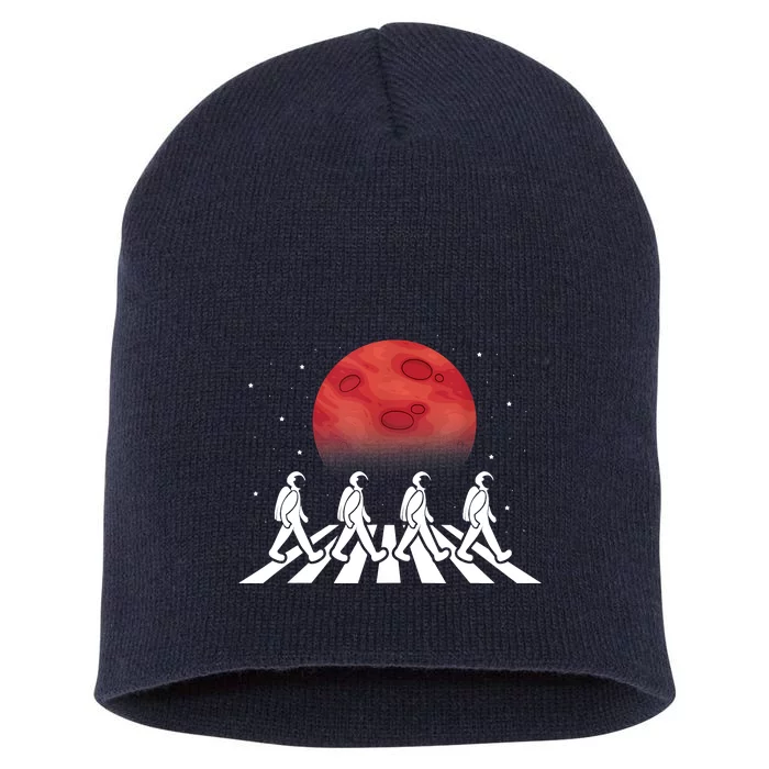 Astronaut Crossing Road Mars Planet Cosmonaut Spaceman Short Acrylic Beanie