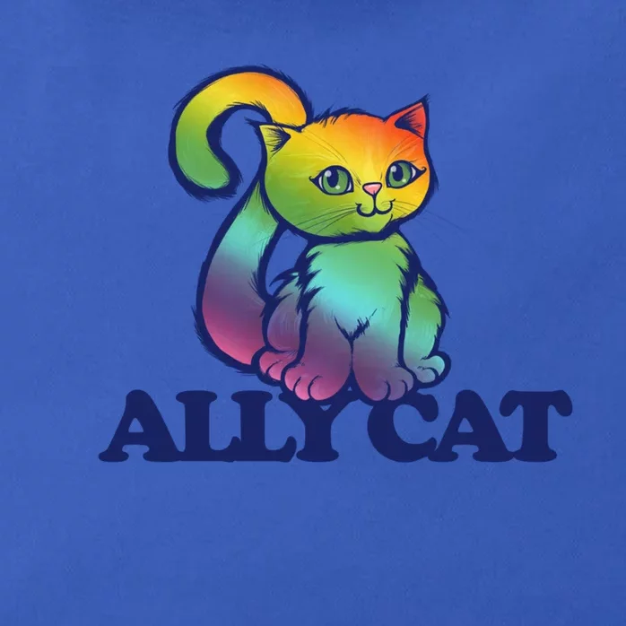 Ally Cat Retro Rainbow Lgbtq Cool Gift Zip Tote Bag