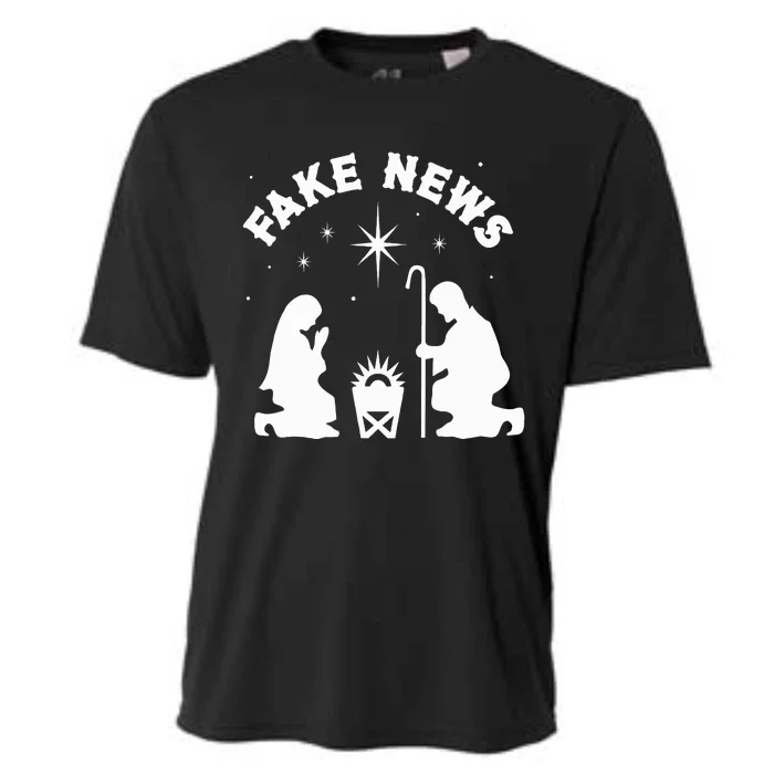 Anti Christmas Religion Atheist Fake News Nativity Scene Cooling Performance Crew T-Shirt