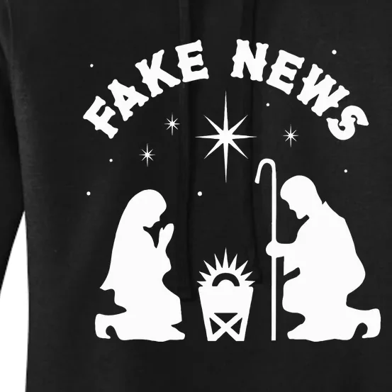 Anti Christmas Religion Atheist Fake News Nativity Scene Women's Pullover Hoodie