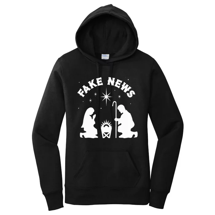 Anti Christmas Religion Atheist Fake News Nativity Scene Women's Pullover Hoodie