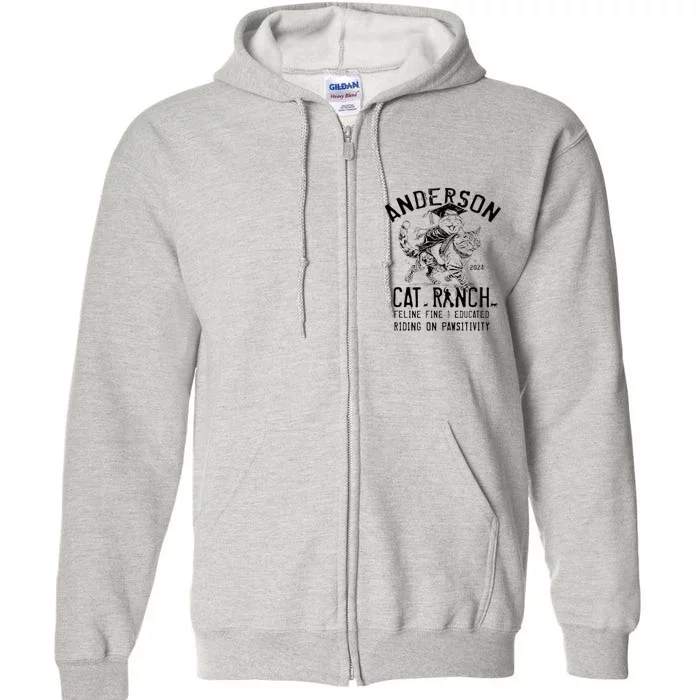 Anderson Cat Ranch Educated Graphic Full Zip Hoodie