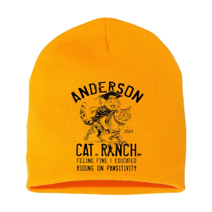 Anderson Cat Ranch Educated Graphic Short Acrylic Beanie