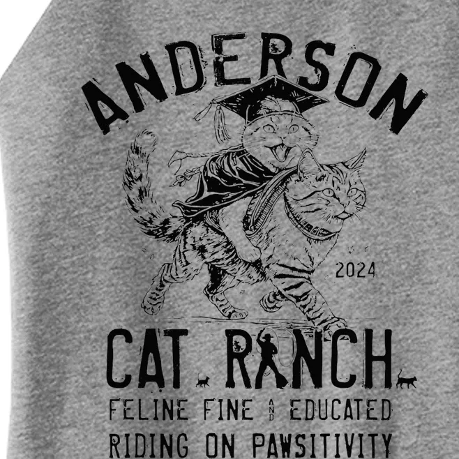 Anderson Cat Ranch Educated Graphic Women’s Perfect Tri Rocker Tank