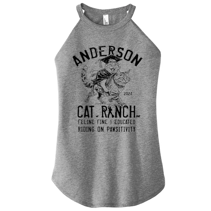 Anderson Cat Ranch Educated Graphic Women’s Perfect Tri Rocker Tank