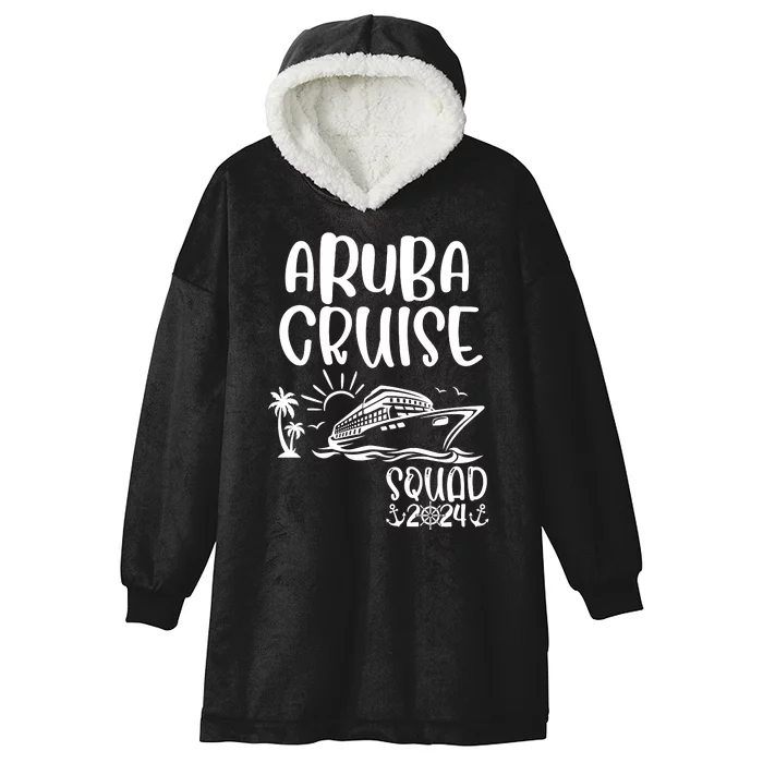 Aruba Cruise Squad 2024 Aruba Holiday Family Matching Cruise Hooded Wearable Blanket