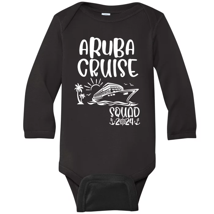 Aruba Cruise Squad 2024 Aruba Holiday Family Matching Cruise Baby Long Sleeve Bodysuit