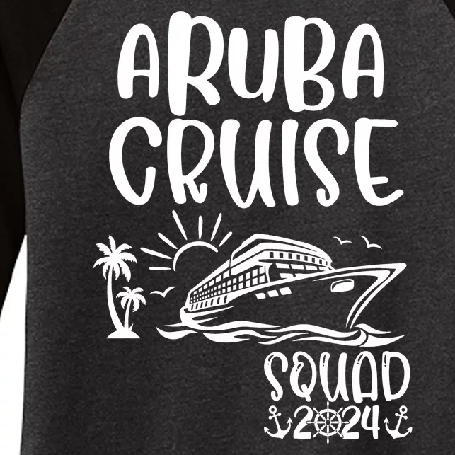 Aruba Cruise Squad 2024 Aruba Holiday Family Matching Cruise Women's Tri-Blend 3/4-Sleeve Raglan Shirt