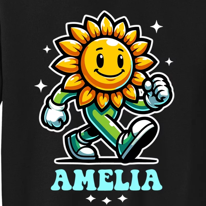 Amelia Cute Sunflower Gift Tall Sweatshirt