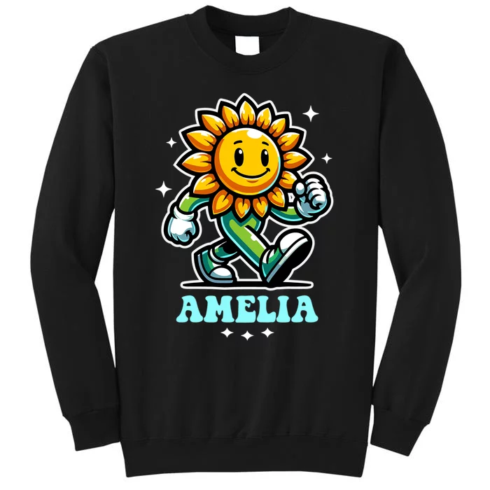 Amelia Cute Sunflower Gift Tall Sweatshirt