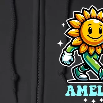 Amelia Cute Sunflower Gift Full Zip Hoodie