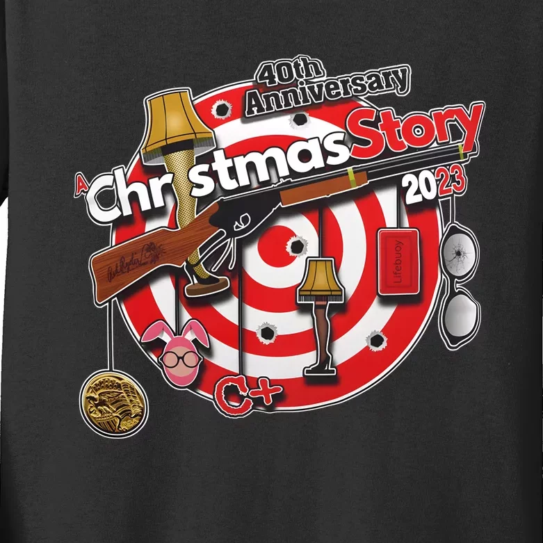 A Christmas Story Movie 40th Anniversay Merry Christmas Kids Long Sleeve Shirt