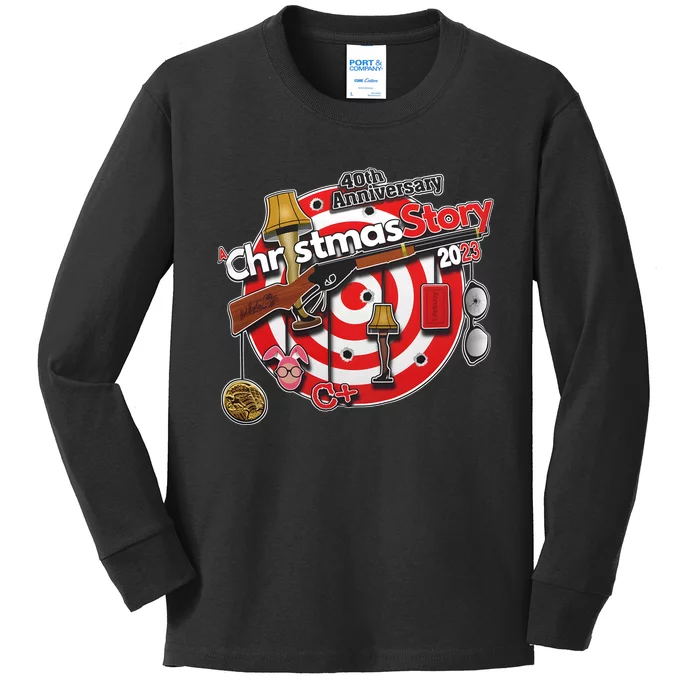 A Christmas Story Movie 40th Anniversay Merry Christmas Kids Long Sleeve Shirt