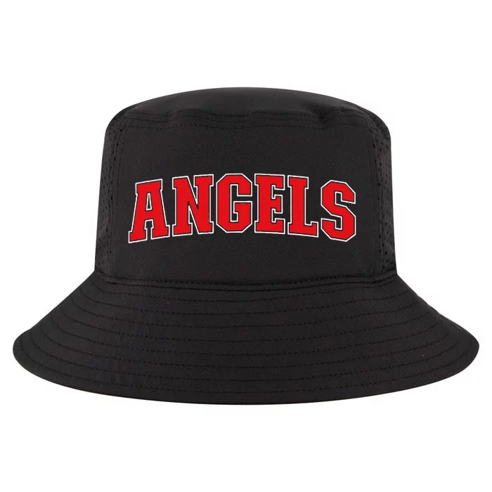 Angels California Souvenir Trip College Style Red Text Cool Comfort Performance Bucket Hat