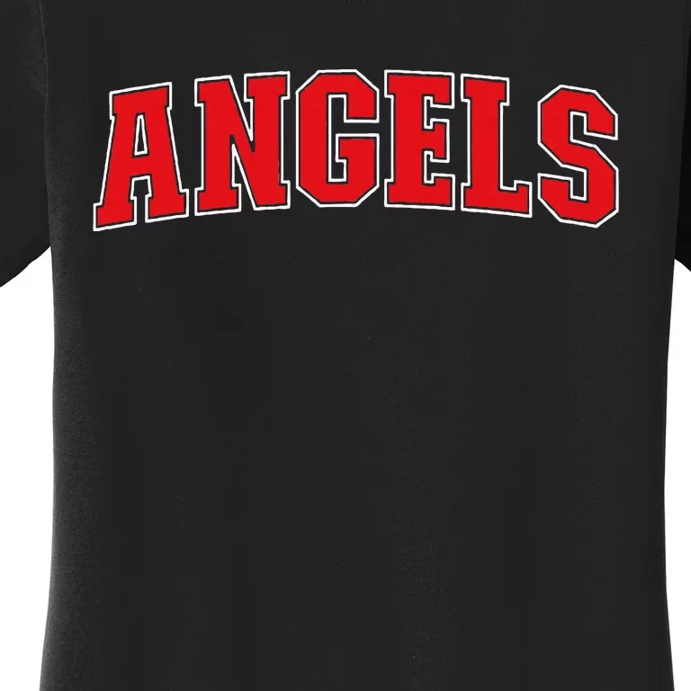 Angels California Souvenir Trip College Style Red Text Women's T-Shirt