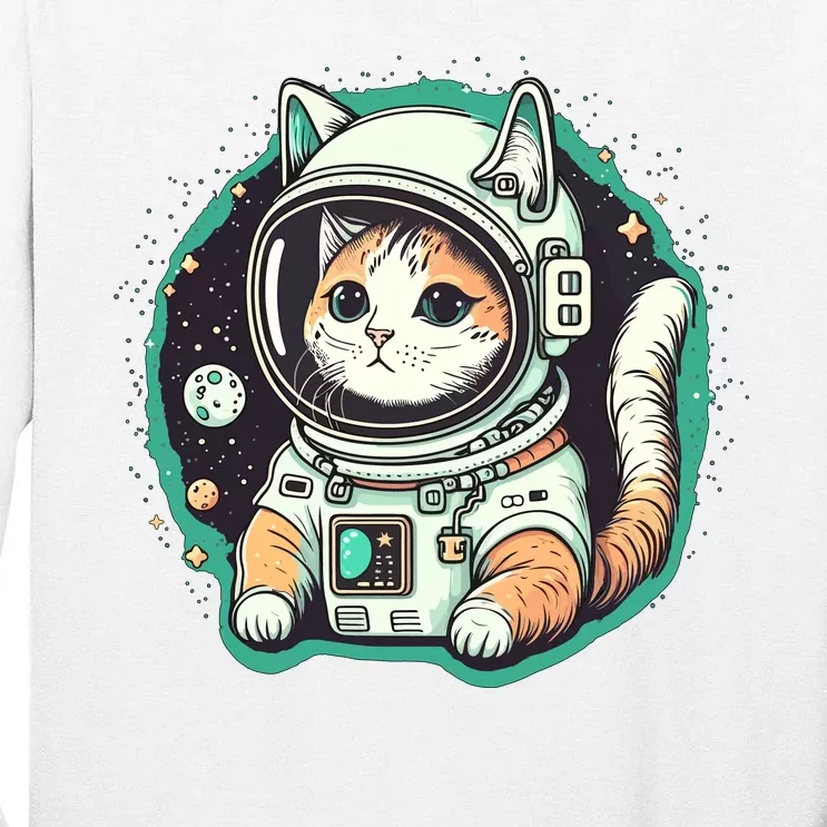 Astronaut Cat Space Helmet Tall Long Sleeve T-Shirt