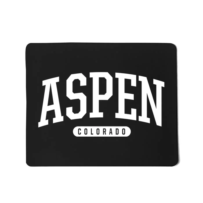 Aspen Colorado Souvenirs College Style Aspen Colorado Souvenir Mousepad