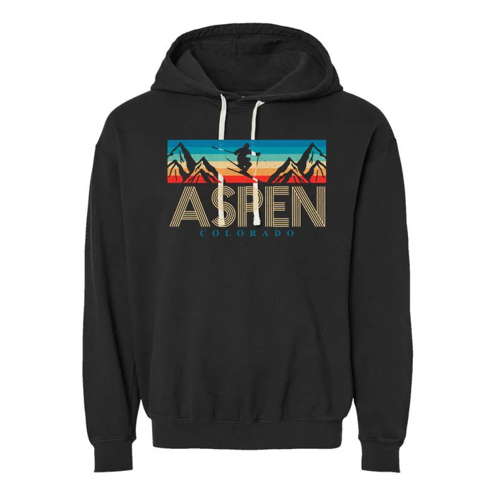 Aspen Colorado Ski Sunset Mountain Garment-Dyed Fleece Hoodie