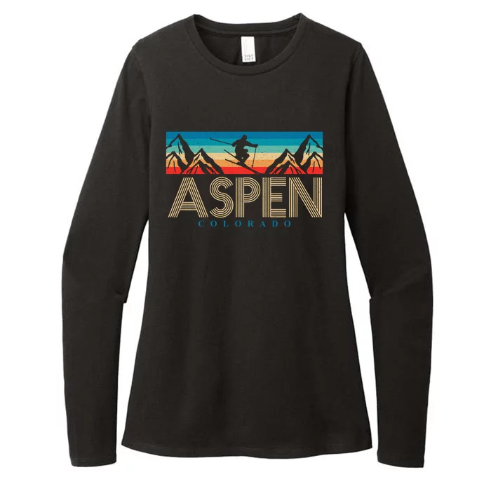 Aspen Colorado Ski Sunset Mountain Womens CVC Long Sleeve Shirt