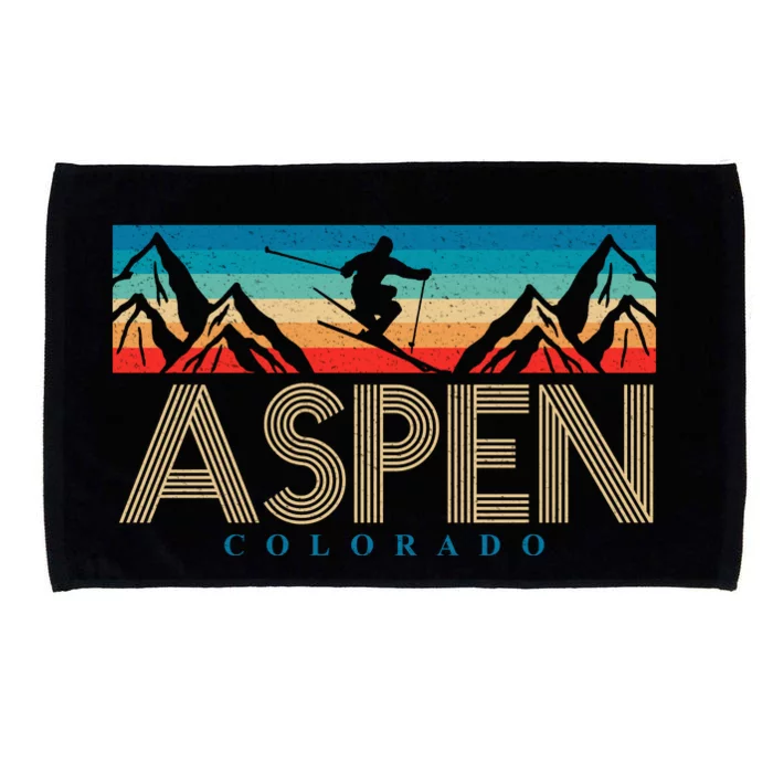 Aspen Colorado Ski Sunset Mountain Microfiber Hand Towel