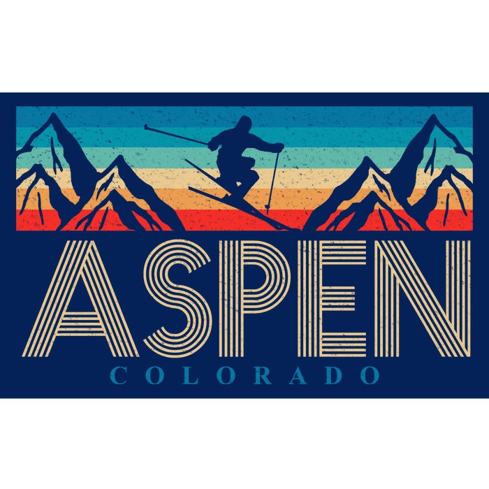 Aspen Colorado Ski Sunset Mountain Bumper Sticker