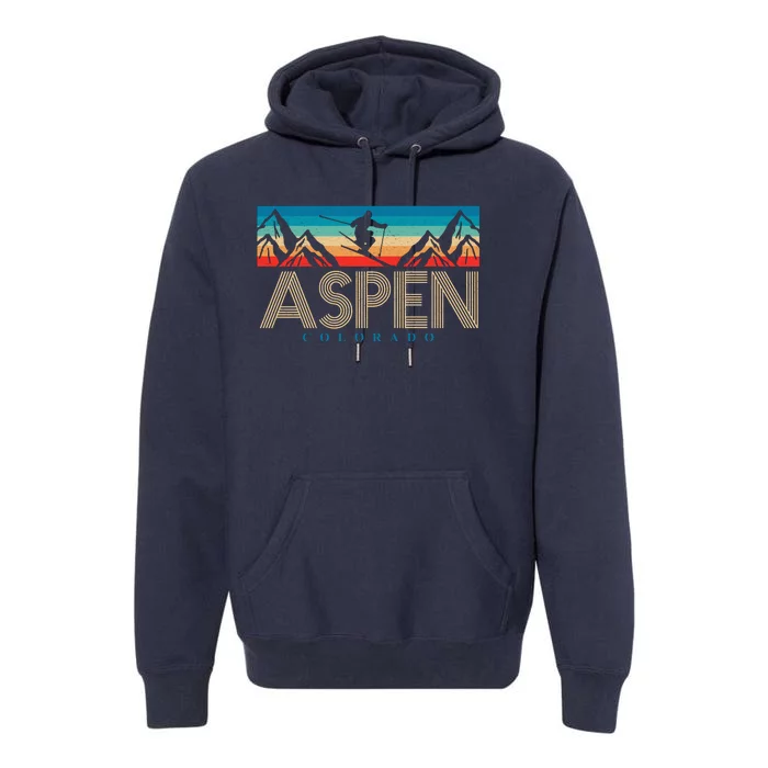 Aspen Colorado Ski Sunset Mountain Premium Hoodie