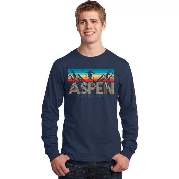 Aspen Colorado Ski Sunset Mountain Tall Long Sleeve T-Shirt