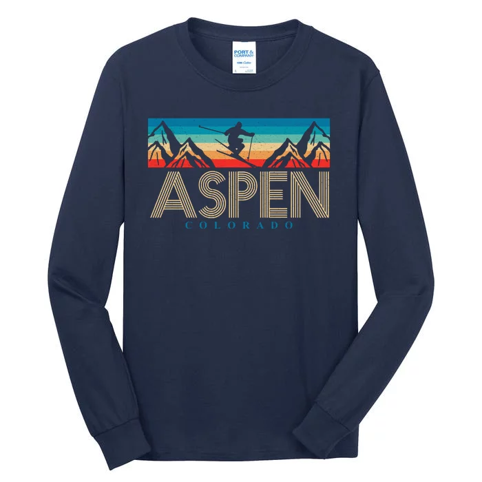 Aspen Colorado Ski Sunset Mountain Tall Long Sleeve T-Shirt