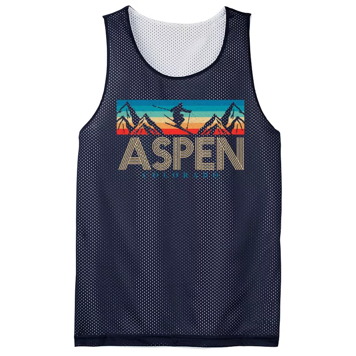 Aspen Colorado Ski Sunset Mountain Mesh Reversible Basketball Jersey Tank