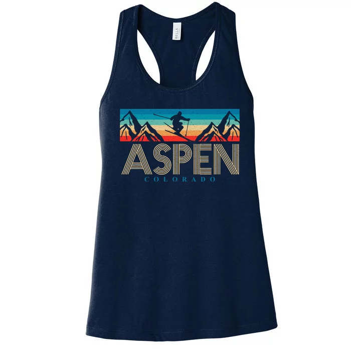 Aspen Colorado Ski Sunset Mountain Women's Racerback Tank